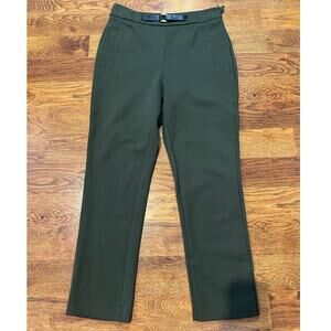BY DESIGN Women's Flat Front Dress Pants - Olive Green, Size 8